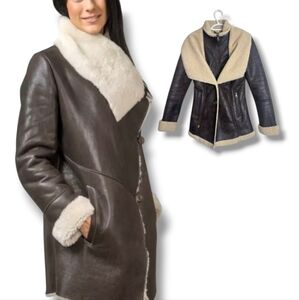 Soia & Kyo Women's Waterfall Brown Faux Shearling Lined Jacket